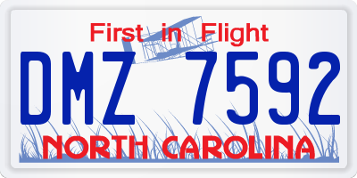 NC license plate DMZ7592