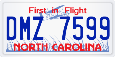 NC license plate DMZ7599