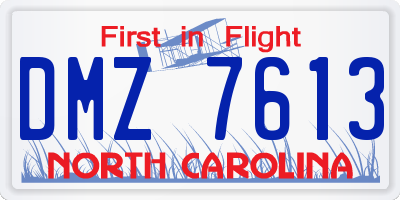 NC license plate DMZ7613