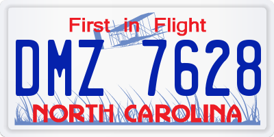 NC license plate DMZ7628