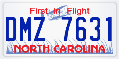 NC license plate DMZ7631