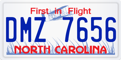 NC license plate DMZ7656