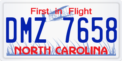 NC license plate DMZ7658