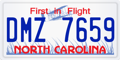 NC license plate DMZ7659