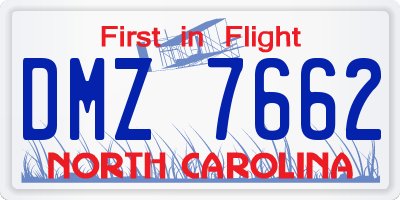NC license plate DMZ7662
