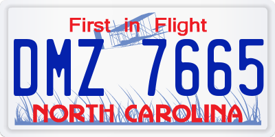 NC license plate DMZ7665