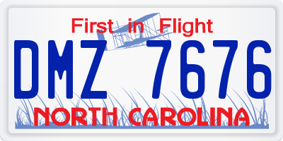 NC license plate DMZ7676