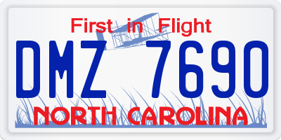 NC license plate DMZ7690