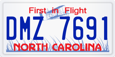 NC license plate DMZ7691