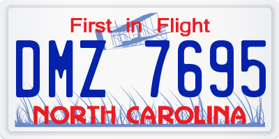 NC license plate DMZ7695