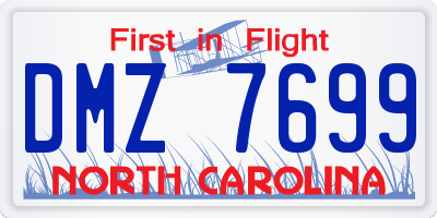 NC license plate DMZ7699