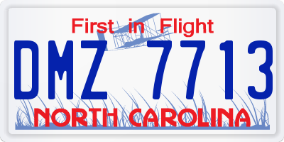 NC license plate DMZ7713