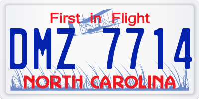 NC license plate DMZ7714