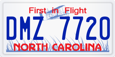 NC license plate DMZ7720