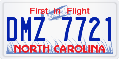 NC license plate DMZ7721