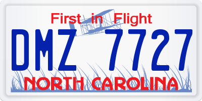 NC license plate DMZ7727