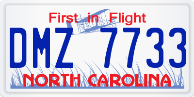 NC license plate DMZ7733