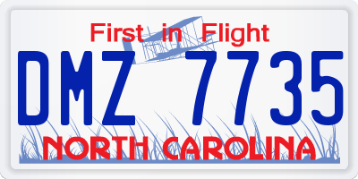 NC license plate DMZ7735