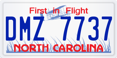 NC license plate DMZ7737