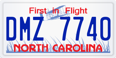 NC license plate DMZ7740