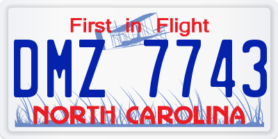 NC license plate DMZ7743