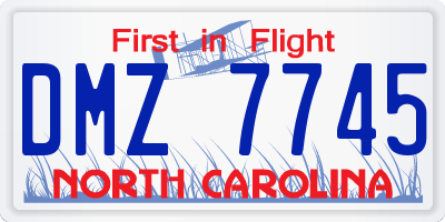 NC license plate DMZ7745