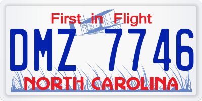 NC license plate DMZ7746