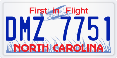 NC license plate DMZ7751