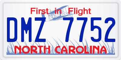NC license plate DMZ7752