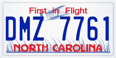 NC license plate DMZ7761