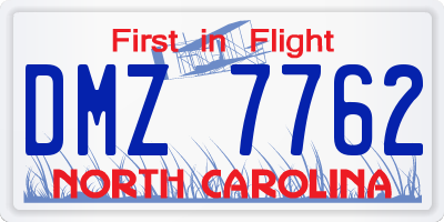 NC license plate DMZ7762