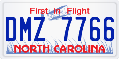 NC license plate DMZ7766