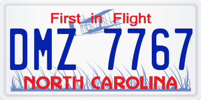 NC license plate DMZ7767