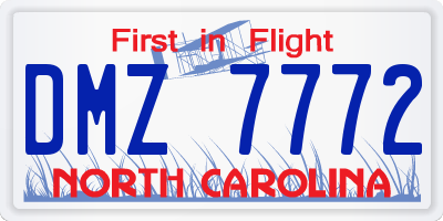 NC license plate DMZ7772