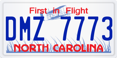 NC license plate DMZ7773