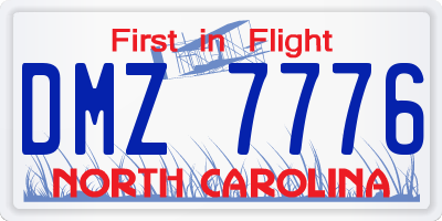 NC license plate DMZ7776