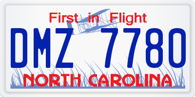 NC license plate DMZ7780