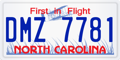 NC license plate DMZ7781