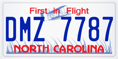 NC license plate DMZ7787