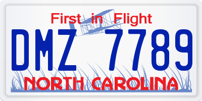 NC license plate DMZ7789