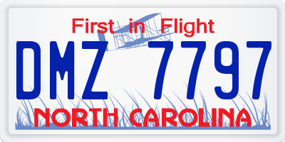 NC license plate DMZ7797