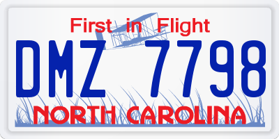 NC license plate DMZ7798