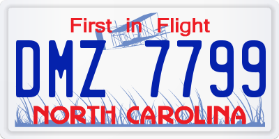 NC license plate DMZ7799