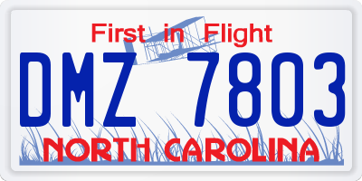 NC license plate DMZ7803