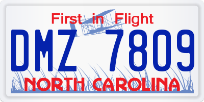 NC license plate DMZ7809