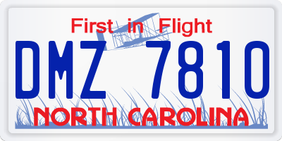 NC license plate DMZ7810