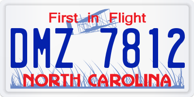 NC license plate DMZ7812