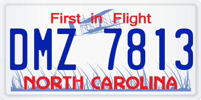 NC license plate DMZ7813