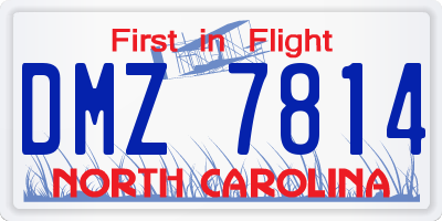 NC license plate DMZ7814