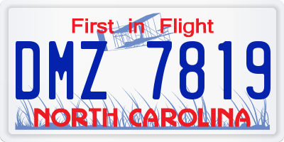 NC license plate DMZ7819